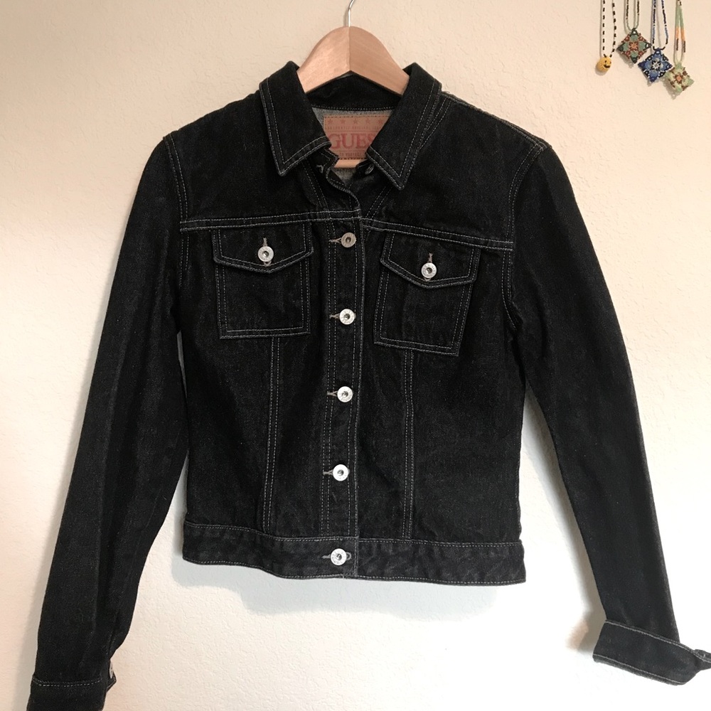 Guess black denim jacket